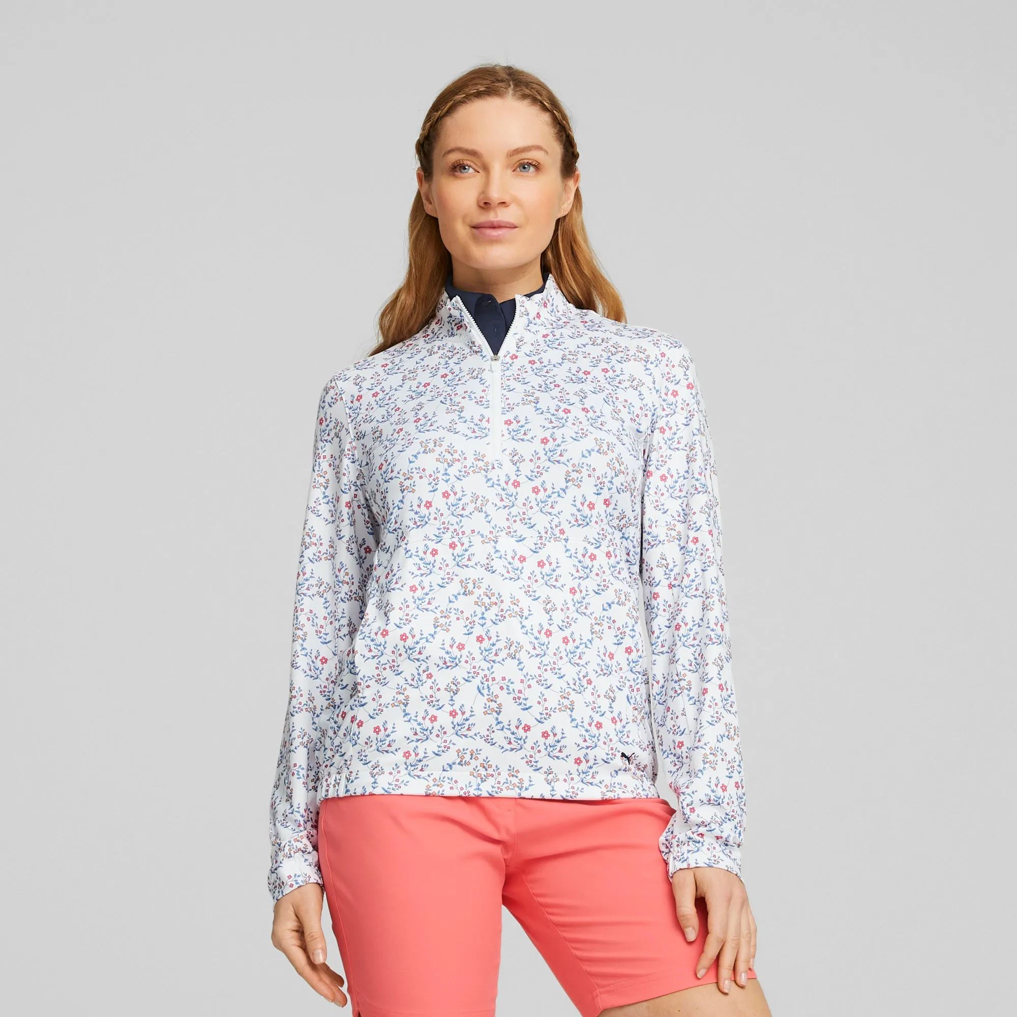 Women's CLOUDSPUN Mirco Floral Golf 1/4 Zip