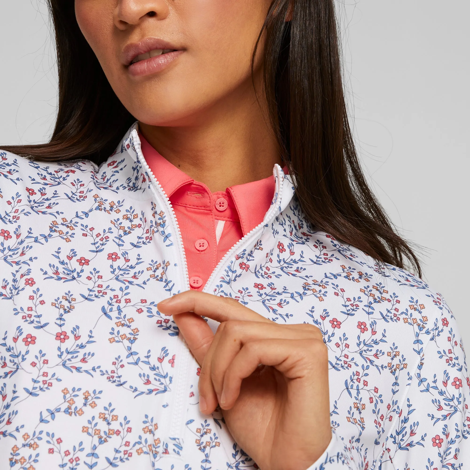 Women's CLOUDSPUN Mirco Floral Golf 1/4 Zip