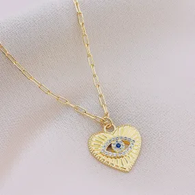 Women's Fashion CZ Evil eye Pendant Necklace