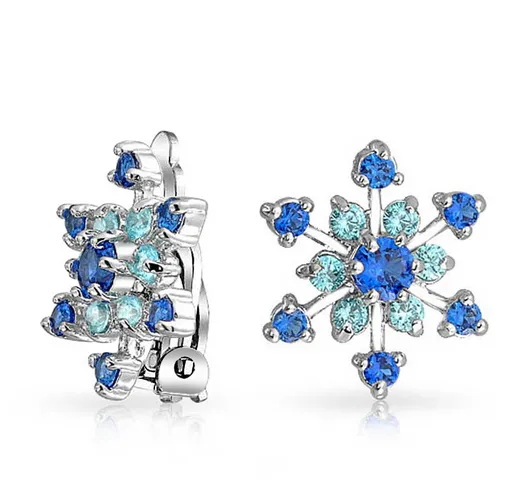 Women's Fashion CZ Snowflake Bridal Wedding Earring