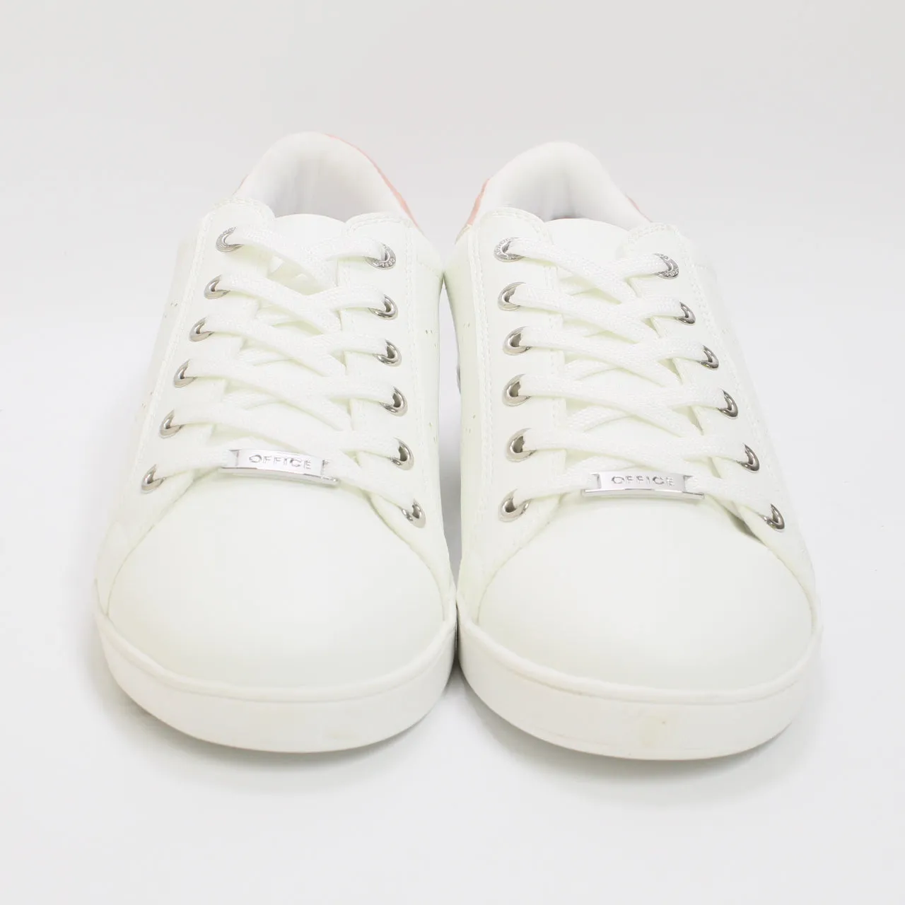 Womens Office Forceful Lace Up Trainers White Nude Mix