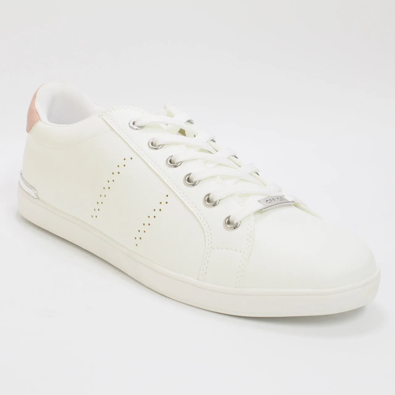 Womens Office Forceful Lace Up Trainers White Nude Mix