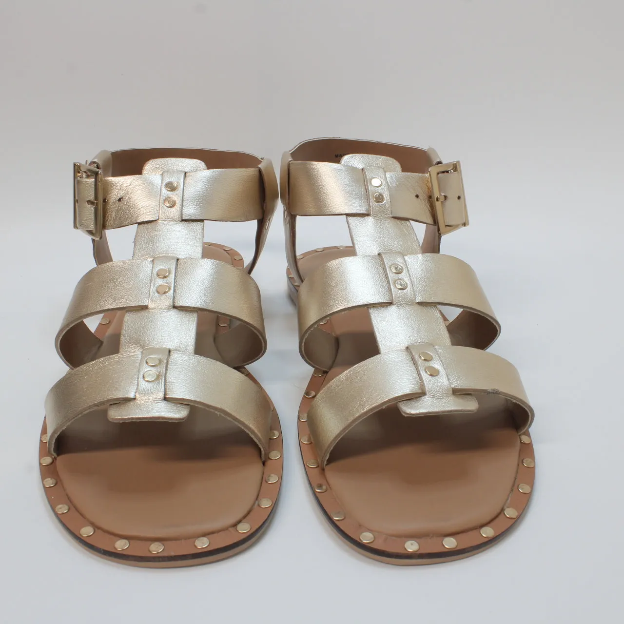 Womens Office Super Gladiator Sandals Gold Leather